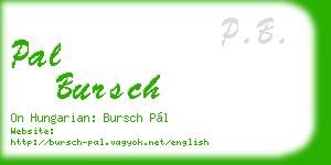 pal bursch business card